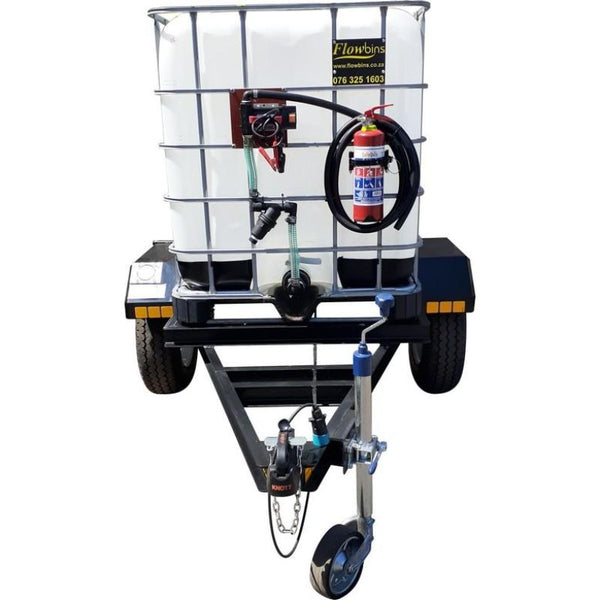 1000lt Diesel bowser trailers 40lpm 12v basic flowbin unbraked unit