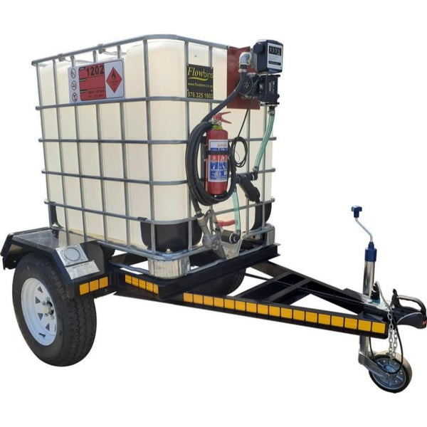 1000lt Diesel bowser trailer 72lpm 220v flowbin unbraked