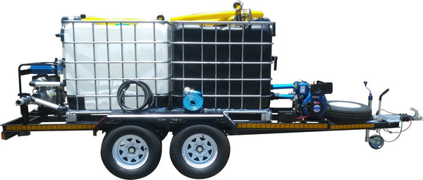 Honey sucker 1000lt Flowbin with 1000lt Flowbin water bowser double axle brake unit