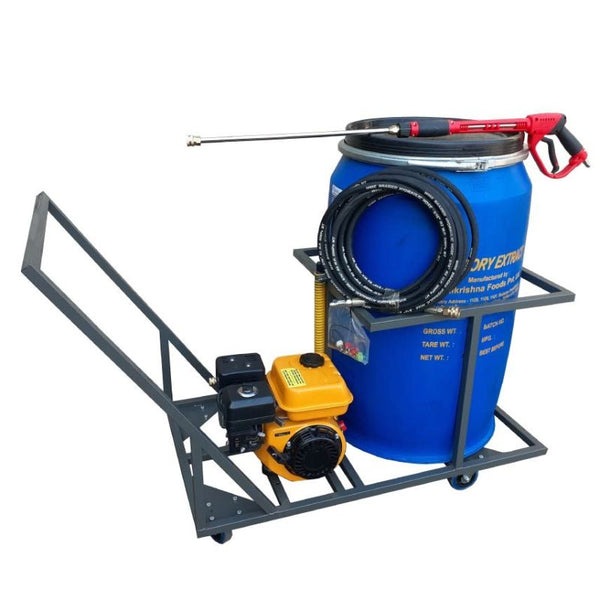 210l Pressure washer unit-6.5hp 186 bar petrol trolley unit