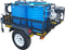 300l vertical 186bar pressure washer and 300l 2.5bar water bowser on braked trailer