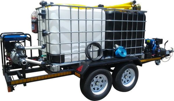 Honey sucker 1000lt Flowbin with 1000lt Flowbin water bowser double axle brake unit