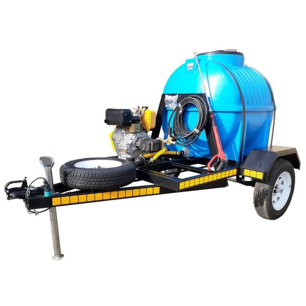 600l High pressure washer 241bar 10hp diesel trailer unit