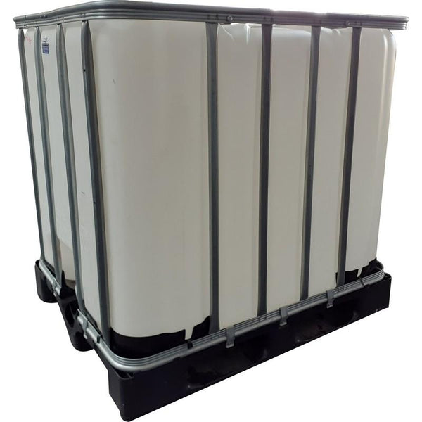 Used food grade - 1000lt square plastic container with steel  cage