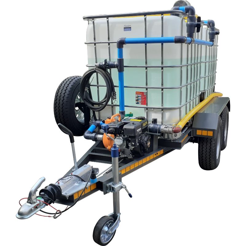 Fire fighter 2000l Flowbin Braked Trailer Units - Flowbins