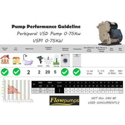 Flowpump VSP .75KW Booster Pump System(with VSD) 220V