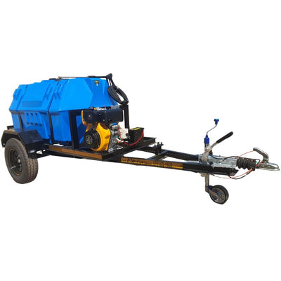 1000l Pressure Washer Trailer 241bar Diesel Electric Start Horizontal Braked