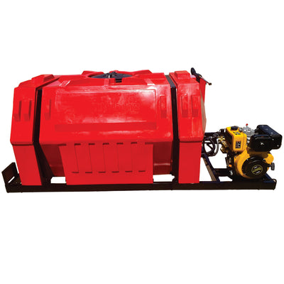 1000l Mobile High Pressure Washer Diesel-Electric-Start-241Bar-Horizontal Unit