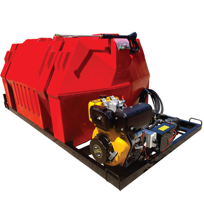 1000l Mobile High Pressure Washer Diesel-Electric-Start-241Bar-Horizontal Unit