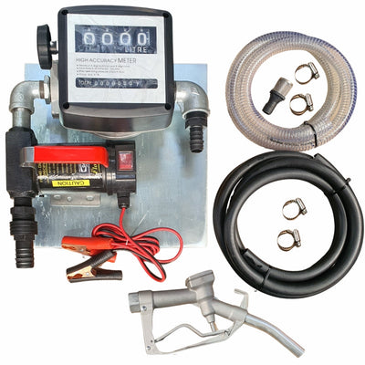 40lt -12v Diesel Pump Kit - Fully assembled on wall-mount plate