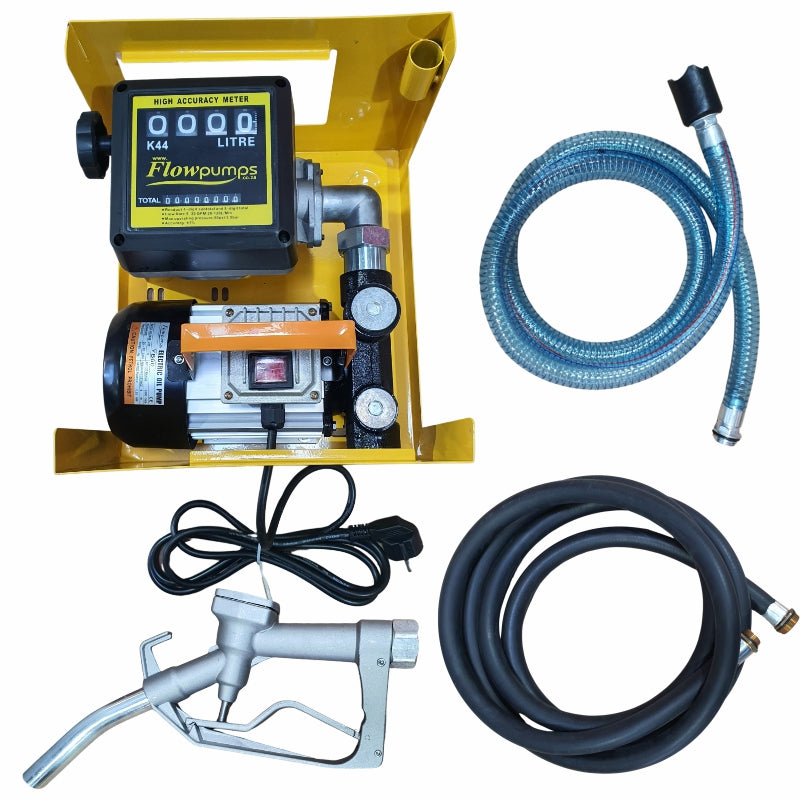 File Pump 60lpm Diesel Pump Kit 220v with manual nozzle in pump Case - Flowbins