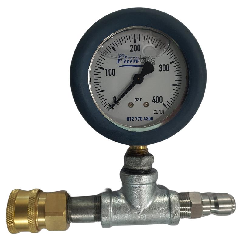 Inline Pressure Gauge kit - 400 bar - Flowbins