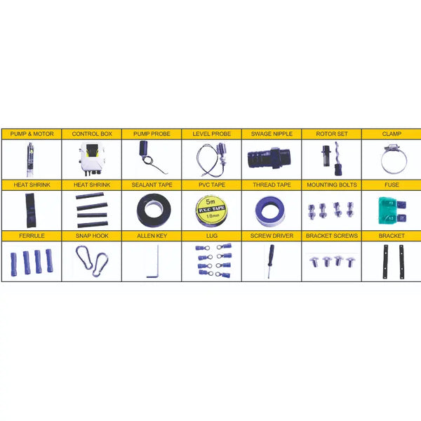 Fittings for the Solar borehole pump kit 
