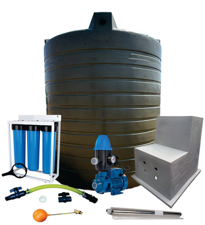 Water tank Combo Full House: 10 000l Water tank & 0.75kw Peripheral Water Pump