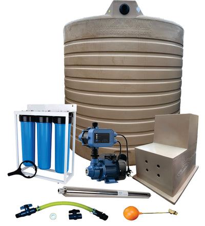 Water tank Combo Full House: 10 000l Water tank & 0.37kw Econo Peripheral Water Pump