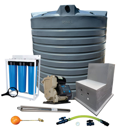 Water tank Combo Full House: 10 000l Water tank & VSP 0.75KW Booster Pump System (with VSD)
