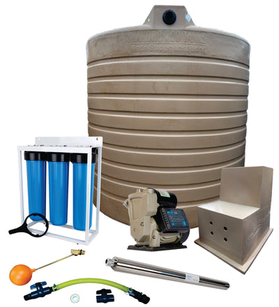 Water tank Combo Full House: 10 000l Water tank & VSP 0.75KW Booster Pump System (with VSD)