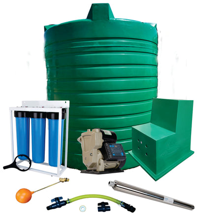 Water tank Combo Full House: 10 000l Water tank & VSP 0.75KW Booster Pump System (with VSD)