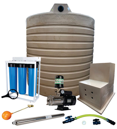 Water tank Combo Full House: 10 000l Water tank and 0.75kw Intelli VSD Booster pump