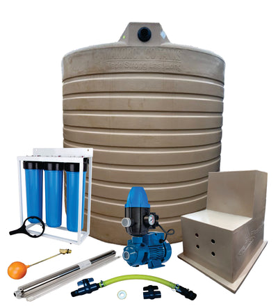 Water tank Combo Full House: 10 000l Water tank & 0.75kw Peripheral Water Pump