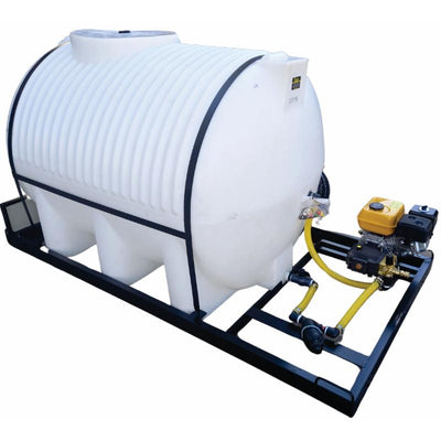 1000l Mobile High Pressure Washer 6.5hp-diesel-186-bar horizontal unit