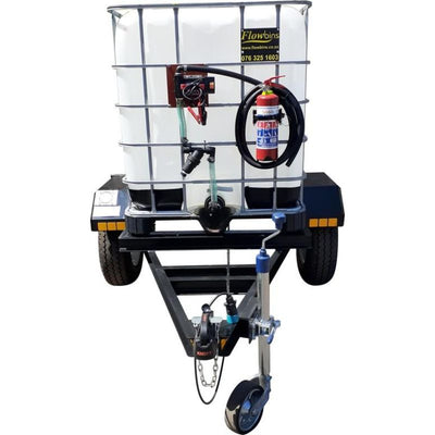 1000lt Diesel bowser trailers 40lpm 12v basic flowbin unbraked unit