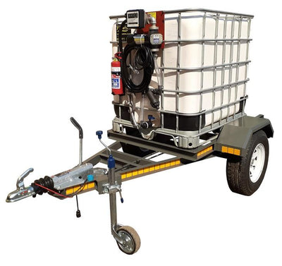 1000l Diesel bowser trailer 85Lpm 12v (Piusi) braked