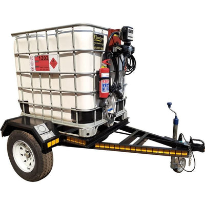 1000l Diesel bowser trailer 85Lpm 12v (Piusi) braked