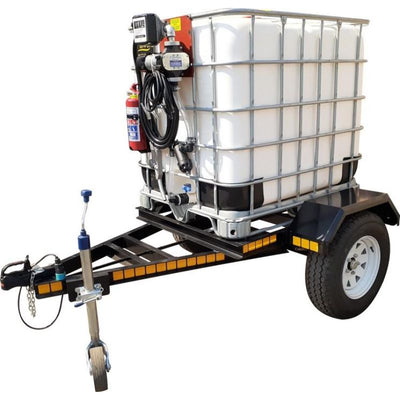 1000lt Diesel bowser trailer 85Lpm 12v (Piusi) braked