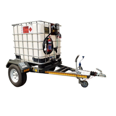 1000lt Diesel bowser trailer 50lpm 12v flowbin braked