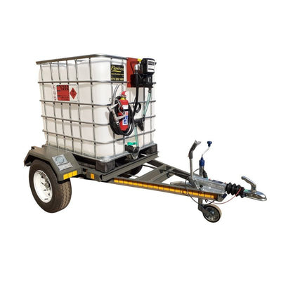 1000l Diesel / fuel bowser trailer 50lpm 220v flowbin braked