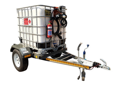 1000l Diesel bowser trailers 85Lpm 12v (Piusi) braked