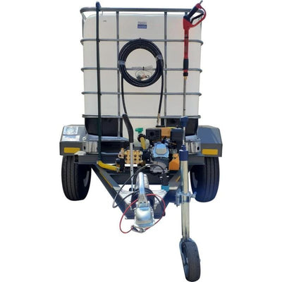 1000lt High pressure washer trailer 186bar petrol flowbin brake unit