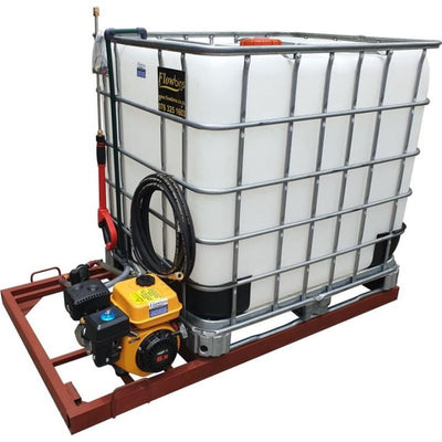 1000l High pressure washer- 6.5hp 186bar petrol flowbin unit
