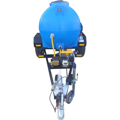 1000l horizontal 186 bar pressure washer trailer