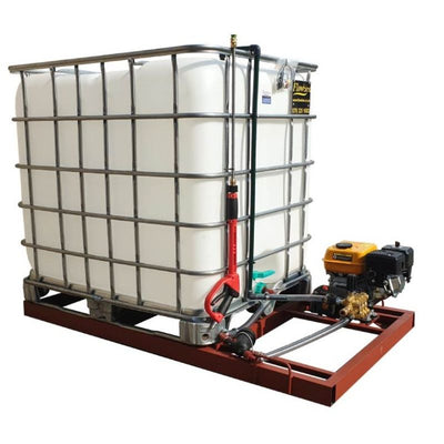 1000l High pressure washer- 6.5hp 186bar petrol flowbin unit