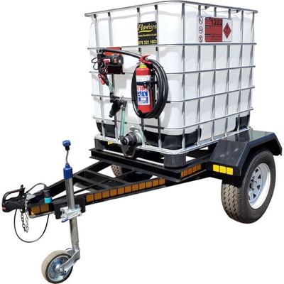 1000l Diesel bowser trailer 40lpm 12v basic flowbin unbraked unit