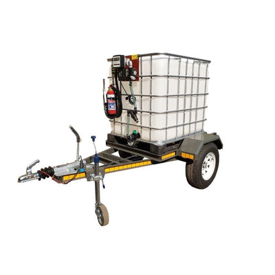 1000l Diesel bowser trailer 72Lpm 220v (Piusi pump) flowbin braked