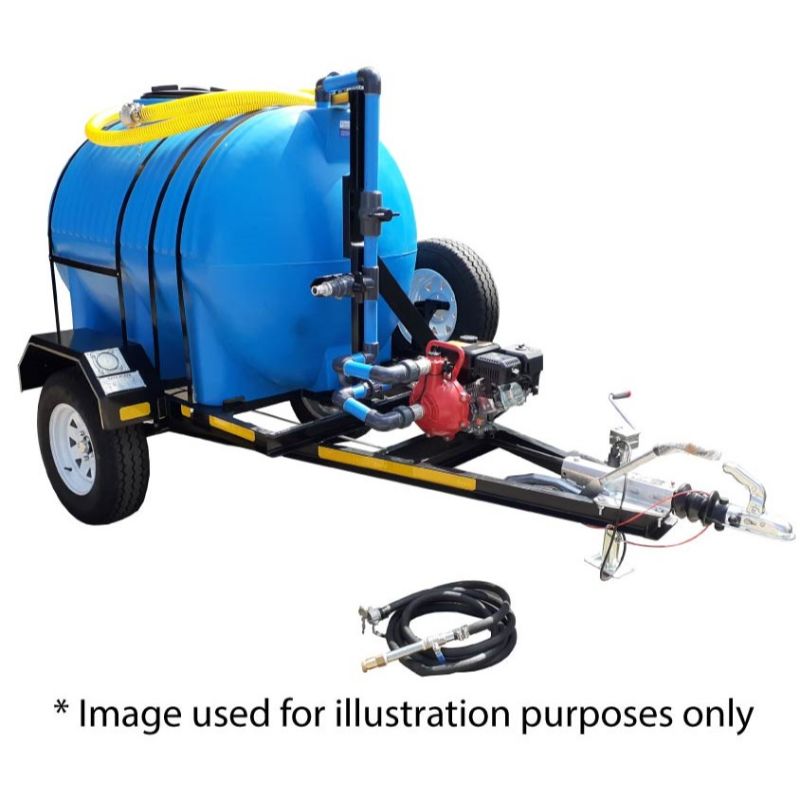 1500l Water Bowser trailer 2.5bar-1-outlet braked | Flowbins - Flowbins