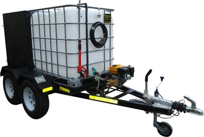 Pressure washer 186bar with steel box 1000lt Flowbin ,double axle brake unit