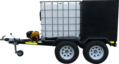 Pressure washer 186bar with steel box 1000lt Flowbin ,double axle brake unit
