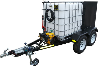 Pressure washer 186bar with steel box 1000lt Flowbin ,double axle brake unit