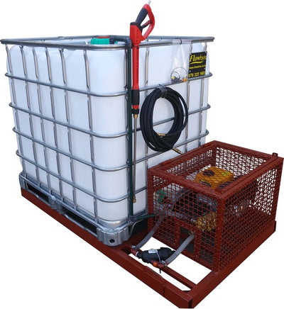 Pressure washer 186bar with pump cage 1000lt Flowbin , stationary / bakkie unit