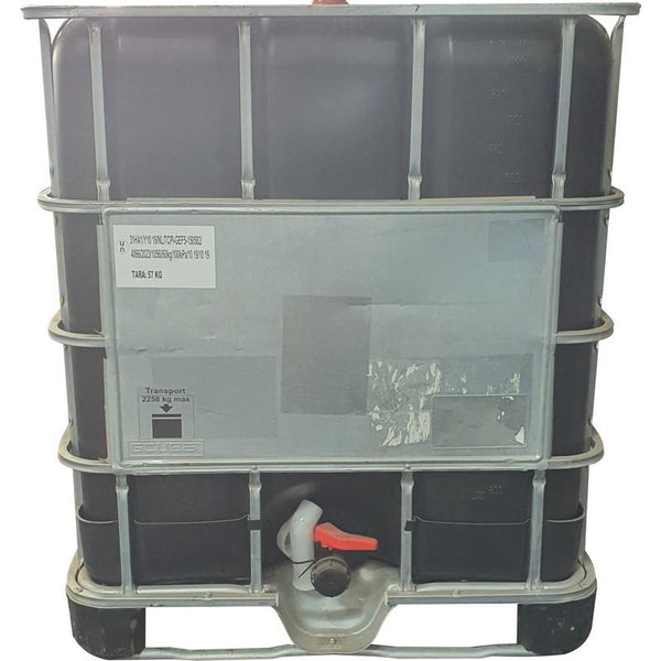 As new chemical grade 1000lt flow bin tank black