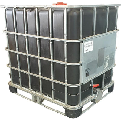 As new chemical grade 1000lt flowbin tank black