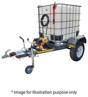 1000l High Pressure Washer trailer 100bar-220v-Flowbin™unbraked